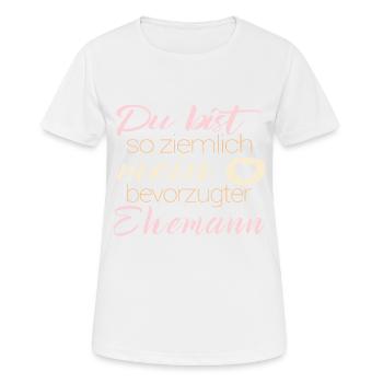 Bevorzugter Ehemann Valentinsgeschenk Frau - Frauen T-Shirt atmungsaktiv - Weiß - Vorne - AI Model Female 172 dark (172cm)