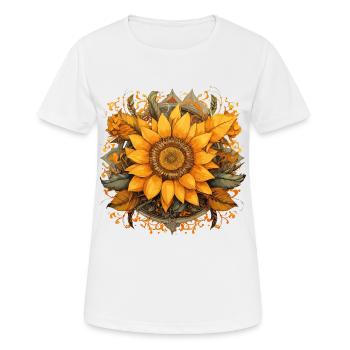 Mandala Sonnenblume floralen Verzierungen - Frauen T-Shirt atmungsaktiv - Weiß - Vorne - AI Model Female 172 dark (172cm)