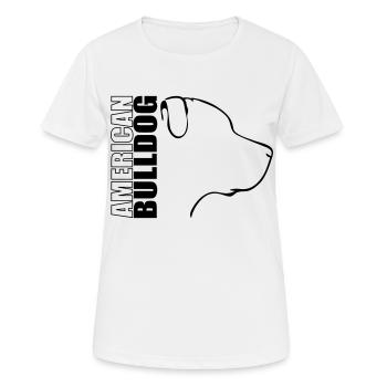 AMERICAN BULLDOG PROFIL - Frauen T-Shirt atmungsaktiv - Weiß - Vorne - AI Model Female 172 dark (172cm)