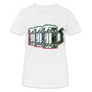 Volle Bierkrüge - Frauen T-Shirt atmungsaktiv - Weiß - Vorne - AI Model Female 172 dark (172cm)