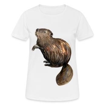 Bieber - Frauen T-Shirt atmungsaktiv - Weiß - Vorne - AI Model Female 172 dark (172cm)