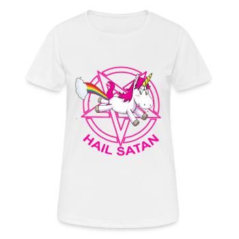 Salut Satan Licorne - T-shirt respirant Femme - blanc - Devant - AI Model Female 172 dark (172cm)