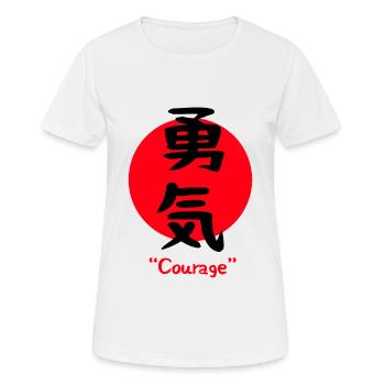 Caractère japonais pour symbole de courage courage - T-shirt respirant Femme - blanc - Devant - AI Model Female 172 dark (172cm)