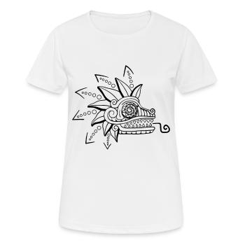 Quetzalcoatl Aztec Maya Serpent à plumes - T-shirt respirant Femme - blanc - Devant - AI Model Female 172 dark (172cm)