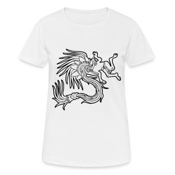 Quetzalcoatl Aztec Maya Serpent à plumes - T-shirt respirant Femme - blanc - Devant - AI Model Female 172 dark (172cm)