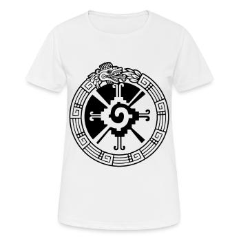 Quetzalcoatl Ouroboros Hunab Ku Ometeotl Azteke - T-shirt respirant Femme - blanc - Devant - AI Model Female 172 dark (172cm)