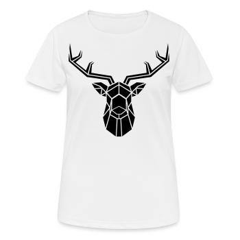 Deer head - Women's Breathable T-Shirt - white - Front - AI Model Female 172 dark (172cm)