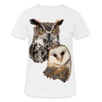 Barn Owl and American Owl - Women's Breathable T-Shirt - white - Front - AI Model Female 172 dark (172cm)