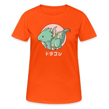 Flying Harajuku Dragon - Women's Breathable T-Shirt - neon orange - Front - AI Model Female 172 dark (172cm)
