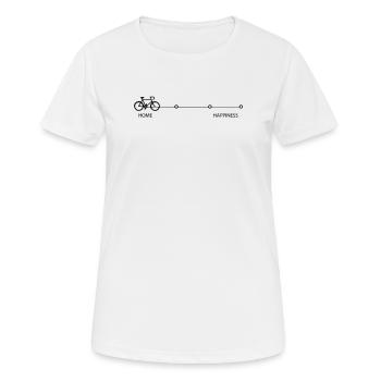 Radeln Sie zum Glück - Frauen T-Shirt atmungsaktiv - Weiß - Vorne - AI Model Female 172 dark (172cm)