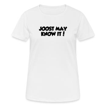 Joost le sait peut-être - T-shirt respirant Femme - blanc - Devant - AI Model Female 172 dark (172cm)