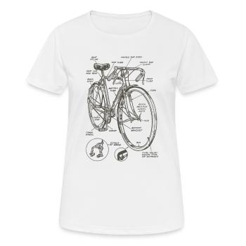 Manuel de vélo vintage - T-shirt respirant Femme - blanc - Devant - AI Model Female 172 dark (172cm)