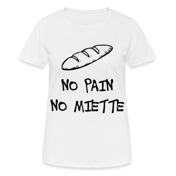 No Pain No Miette - T-shirt respirant Femme - blanc - Devant - AI Model Female 172 dark (172cm)