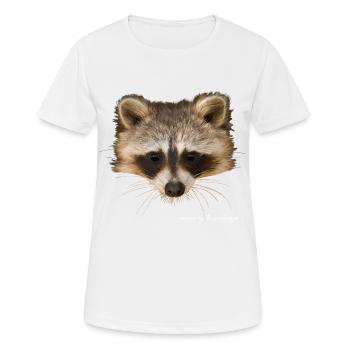 racoon - Women's Breathable T-Shirt - white - Front - AI Model Female 172 dark (172cm)