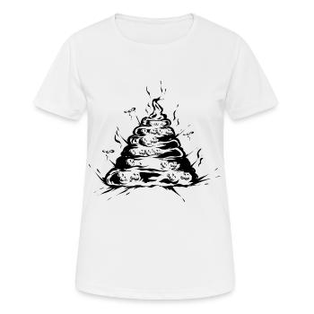 Toilet Toilet Shit Pile - Women's Breathable T-Shirt - white - Front - AI Model Female 172 dark (172cm)