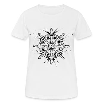 Capitaine de bateau au volant - T-shirt respirant Femme - blanc - Devant - AI Model Female 172 dark (172cm)