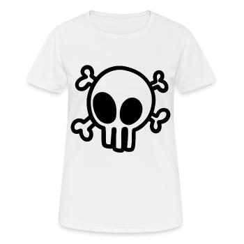 Tête de mort - T-shirt respirant Femme - blanc - Devant - AI Model Female 172 dark (172cm)