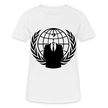ANONYMOUS - Frauen T-Shirt atmungsaktiv - Weiß - Vorne - AI Model Female 172 dark (172cm)