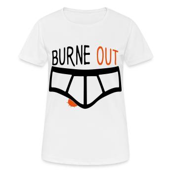 burne out burnout slip citation couille humour - T-shirt respirant Femme - blanc - Devant - AI Model Female 172 dark (172cm)