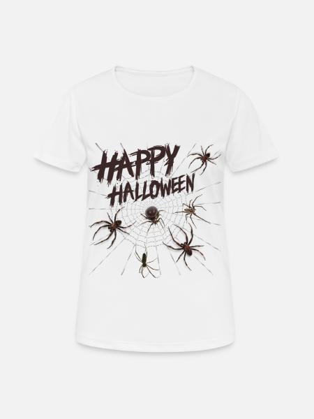Happy Halloween Spiders - Women's Breathable T-Shirt - white