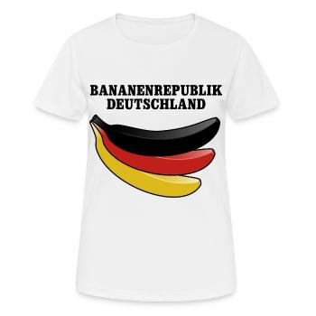 Bananenrepublik Deutschland Satire - Frauen T-Shirt atmungsaktiv - Weiß - Vorne - AI Model Female 172 dark (172cm)