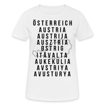 L'AUTRICHE - T-shirt respirant Femme - blanc - Devant - AI Model Female 172 dark (172cm)