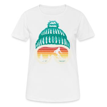 Ski Skifahrer Skibrille Skifahren Urlaub Geschenk - Frauen T-Shirt atmungsaktiv - Weiß - Vorne - AI Model Female 172 dark (172cm)