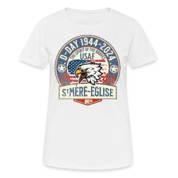 D DAY 1944 2024 St Mère Eglise Airborne 2 - Frauen T-Shirt atmungsaktiv - Weiß - Vorne - AI Model Female 172 dark (172cm)