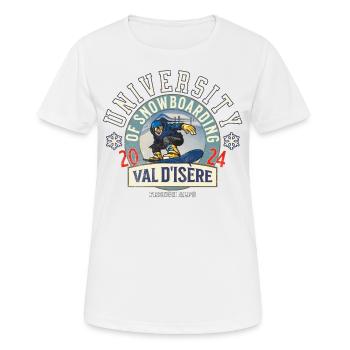 University of snowboarding - T-shirt respirant Femme - blanc - Devant - AI Model Female 172 dark (172cm)