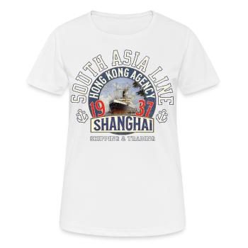 South Asia vintage line Shanghai - T-shirt respirant Femme - blanc - Devant - AI Model Female 172 dark (172cm)