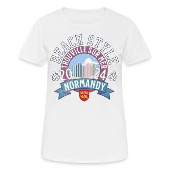 Beach style Normandy Trouville - T-shirt respirant Femme - blanc - Devant - AI Model Female 172 dark (172cm)