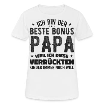 Bonus papa Beau-père Cadeau papa bonus papa - T-shirt respirant Femme - blanc - Devant - AI Model Female 172 dark (172cm)