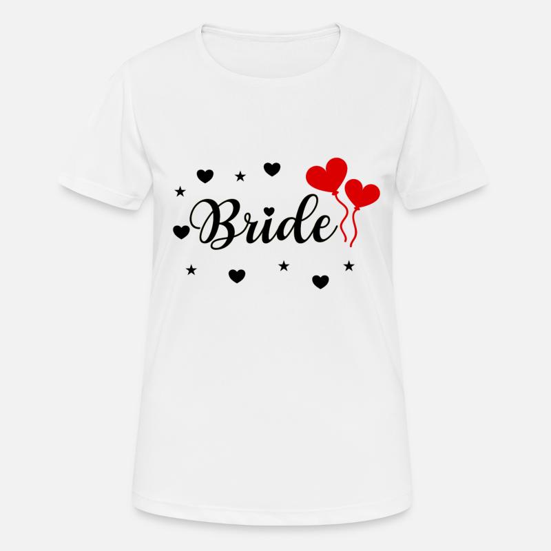 Bride Just Married wedding bride design - Women's Breathable T-Shirt - white