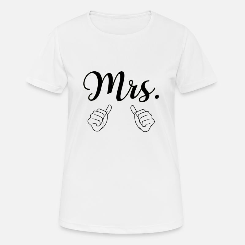 Mr. & Mrs. Just Married wedding bride design - Women's Breathable T-Shirt - white