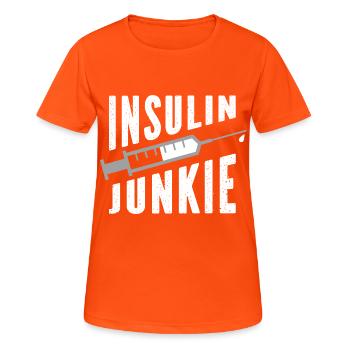 Diabetes Insulin Blood Sugar Diabetic Gift - Women's Breathable T-Shirt - neon orange - Front - AI Model Female 172 dark (172cm)