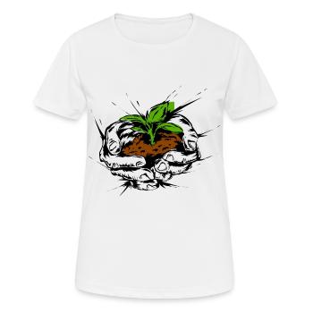 Umweltschutz Leben - Frauen T-Shirt atmungsaktiv - Weiß - Vorne - AI Model Female 172 dark (172cm)