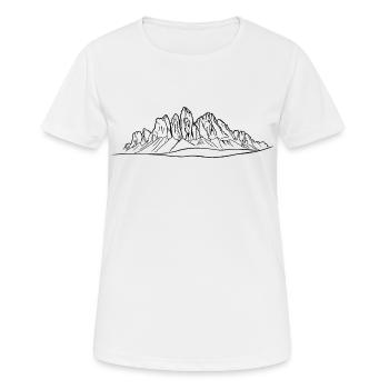 Odle, Dolomites, Alps, South Tyrol, mountains - Women's Breathable T-Shirt - white - Front - AI Model Female 172 dark (172cm)