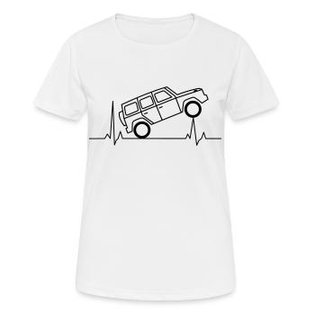 Battement de cœur ECG Classe G hors route - T-shirt respirant Femme - blanc - Devant - AI Model Female 172 dark (172cm)