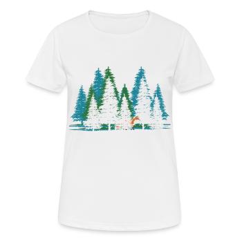waldbaden shinrin yoku waldbad waldmeditation - Frauen T-Shirt atmungsaktiv - Weiß - Vorne - AI Model Female 172 dark (172cm)