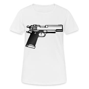Gun - Women's Breathable T-Shirt - white - Front - AI Model Female 172 dark (172cm)