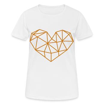 Goldenes Herz - Frauen T-Shirt atmungsaktiv - Weiß - Vorne - AI Model Female 172 dark (172cm)