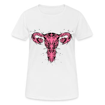 Feminismus Gebärmutter Uterus - Frauen T-Shirt atmungsaktiv - Weiß - Vorne - AI Model Female 172 dark (172cm)
