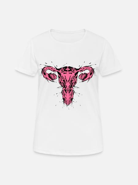 Feminismus Gebärmutter Uterus - Frauen T-Shirt atmungsaktiv - Weiß