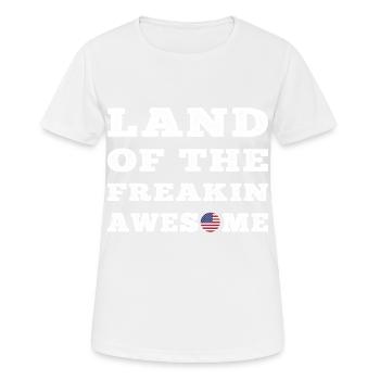 USA Land of the Freaking Awesome Gift Style - Women's Breathable T-Shirt - white - Front - AI Model Female 172 dark (172cm)
