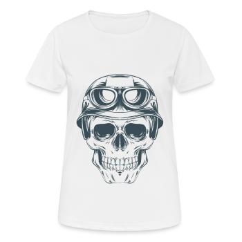 totenkopf motorrad geschenk shirt - Frauen T-Shirt atmungsaktiv - Weiß - Vorne - AI Model Female 172 dark (172cm)