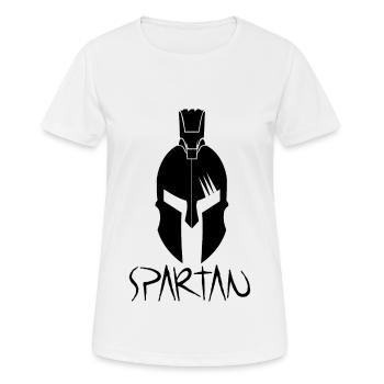 Spartaner - Frauen T-Shirt atmungsaktiv - Weiß - Vorne - AI Model Female 172 dark (172cm)