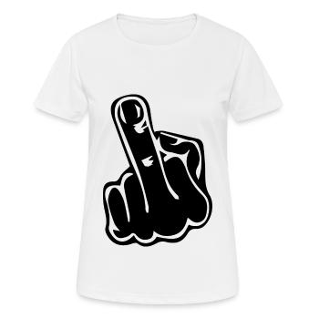 Mittelfinger Revolution Anti Demo Geschenk - Frauen T-Shirt atmungsaktiv - Weiß - Vorne - AI Model Female 172 dark (172cm)