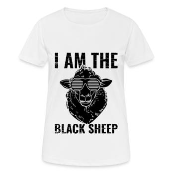 Mouton noir i the black sheep drôle image - T-shirt respirant Femme - blanc - Devant - AI Model Female 172 dark (172cm)