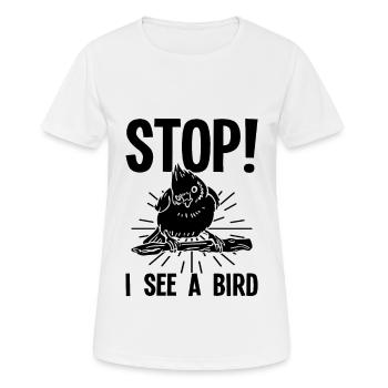 Birdwatcher Bird watching Ornithologist - Women's Breathable T-Shirt - white - Front - AI Model Female 172 dark (172cm)