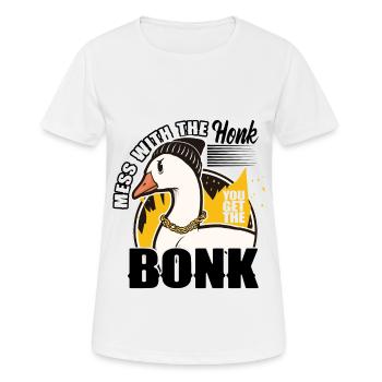 Lustige Tiere Gans Witzige Sprüche - Frauen T-Shirt atmungsaktiv - Weiß - Vorne - AI Model Female 172 dark (172cm)